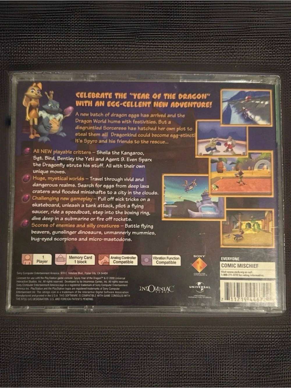 Sony PlayStation Spyro: Year of the Dragon — Purple & Green Cover